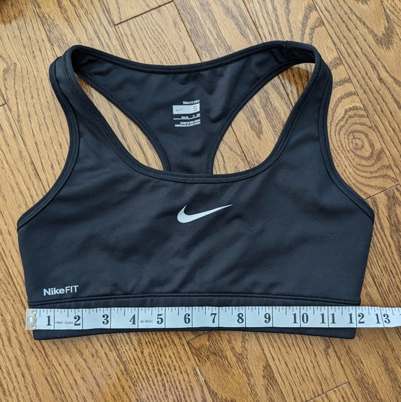 NIKE PRO Black Swoosh Dri-Fit Racerback Sports Bra sz S Small - Picture 7 of 7